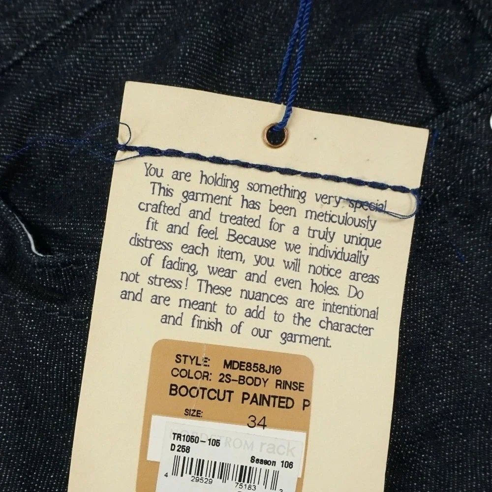 NWT True Religion Bootcut Jeans Mens 36x34 Dark Wash Made‎ in USA Horseshoe Logo